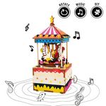 Robotime - DIY Music Box - Merry-Go-Round (DIY-Spieluhr 7.3 x 8 x 